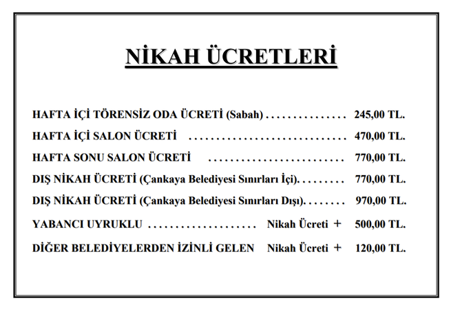 Ankara'da resmi nikah nasıl kıyılır? Ankara Nikah işlemleri ücreti ne kadar? 6